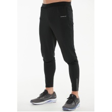 Endurance sports trousers Moores with stretch waistband (reflectors) long black men